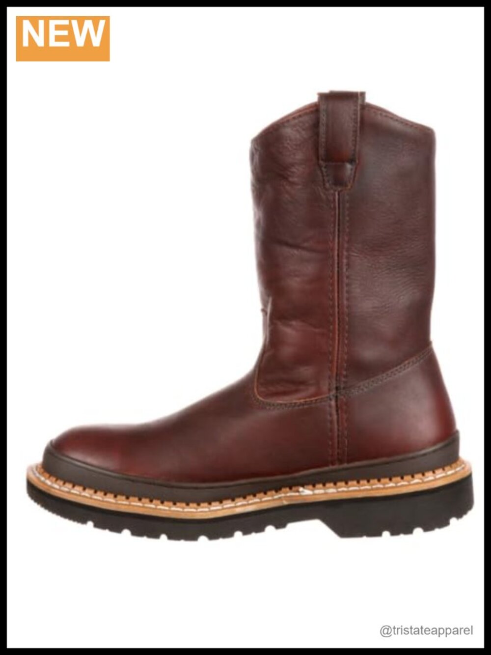 Full Grain Leather Steel Toe Pull-On Work Boots